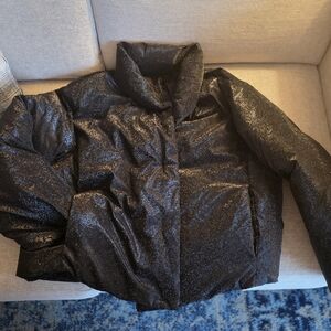 Armani Exchange Black Sparkle Puffer Jacket